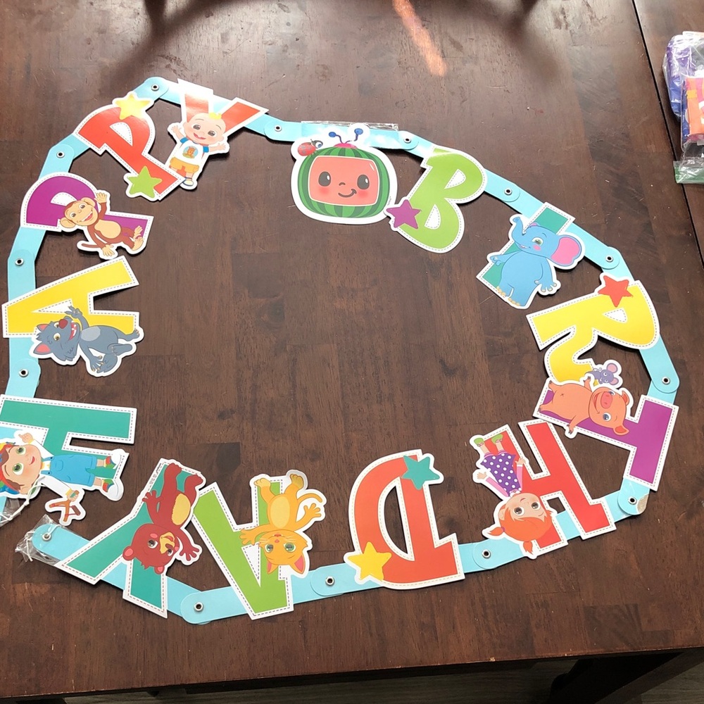 🥤 Cocomelon Happy Birthday Banner